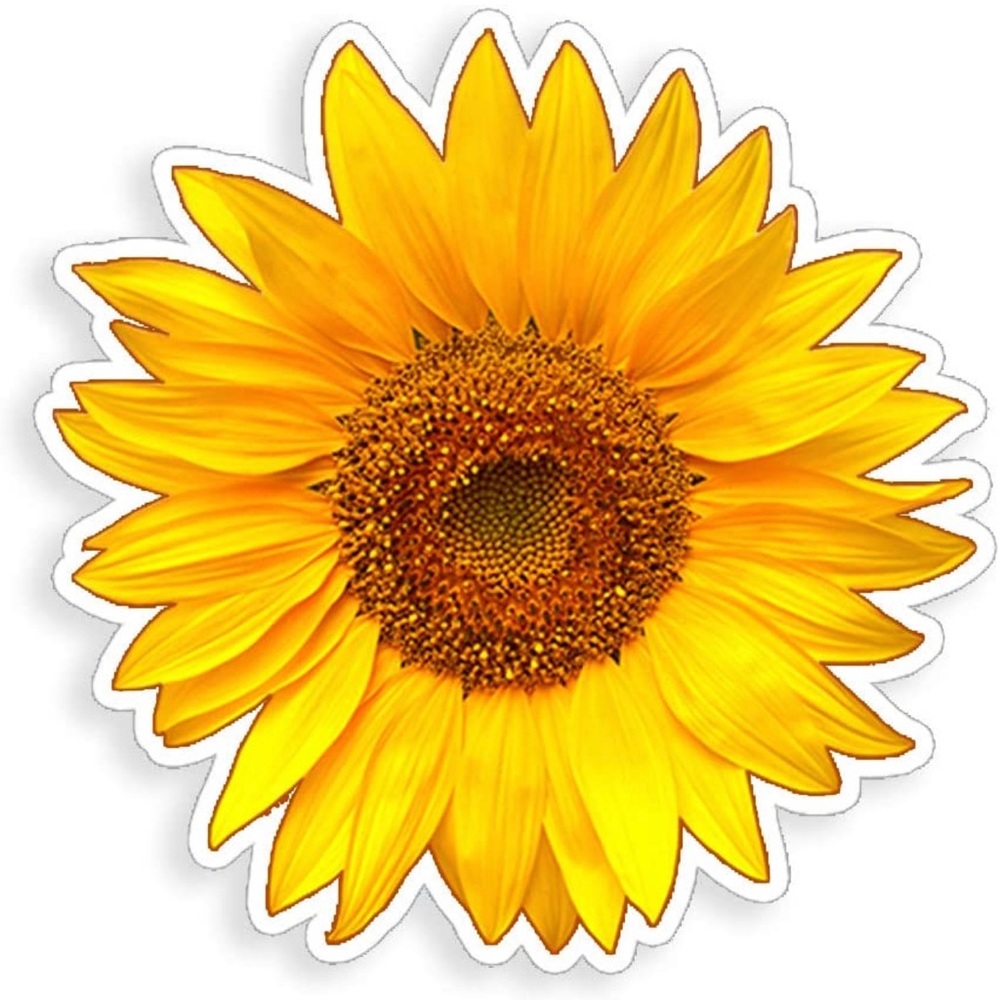 10 Golden Yellow Sunflower Stickers